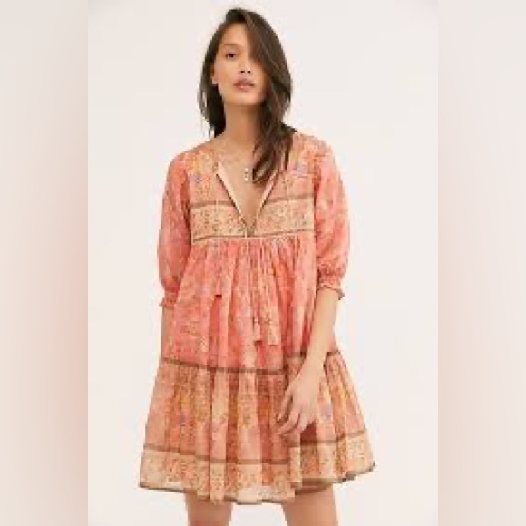 seashell mini dress spell Spell & The Gypsy Seashell Boho Mini Dress in Coral, Size: M